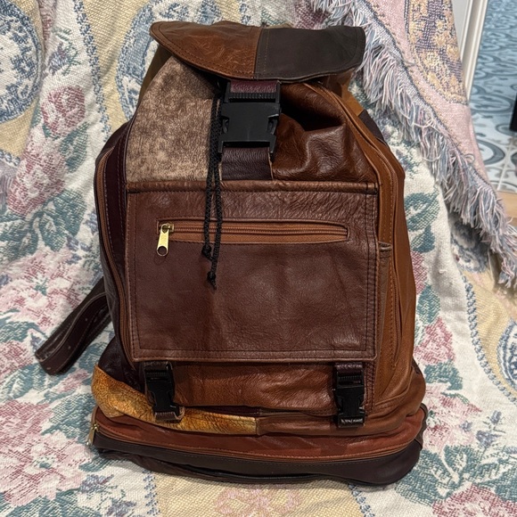 Handbags - Multicolored Leather Patchwork Backpack